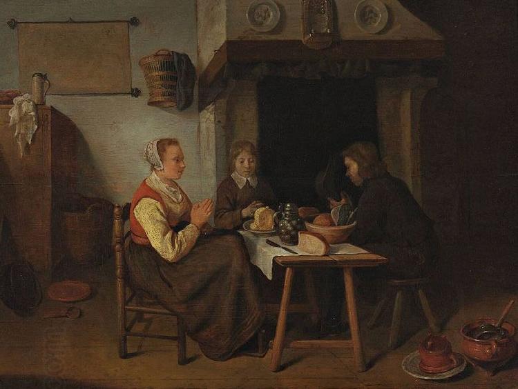Quirijn van Brekelenkam Prayer before the meal. oil painting picture